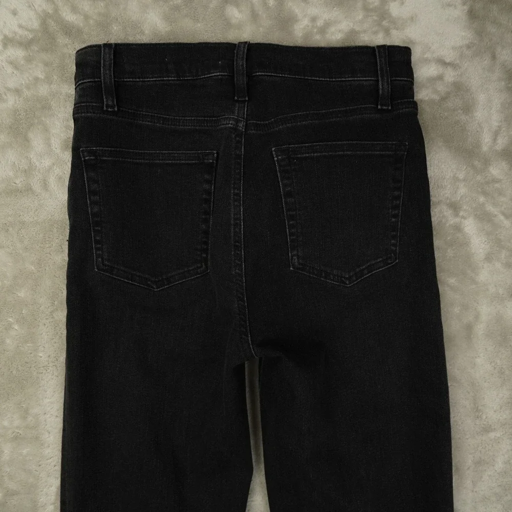 Frame Le Sleek Straight High Rise Ankle Jeans Women's 28 Meteor Black - Picture 4 of 11